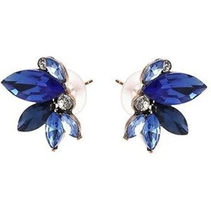 Blue Sapphire Art Deco Cluster Earrings